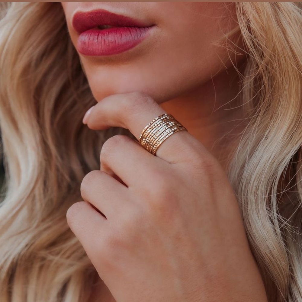 Vici Keke Hammered Gold Ring Set